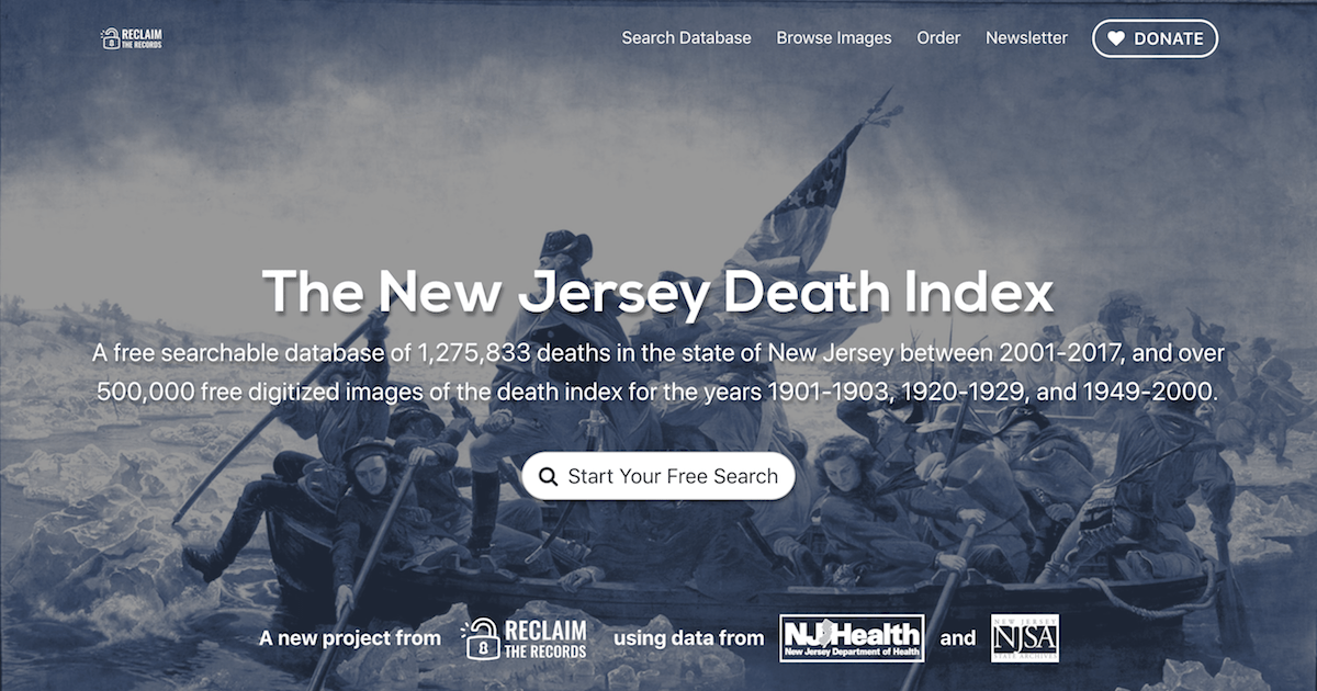 The New Jersey Death Index // Free searchable database of 1,275,833